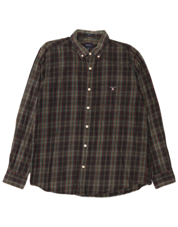 Gant Chemise en flanelle coupe régulière pour homme Taille 42/43 17 2XL Carreaux multicolores