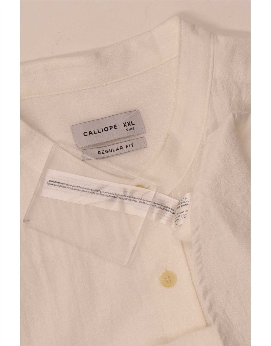 Calliope Chemise coupe régulière pour homme 2XL en coton blanc
