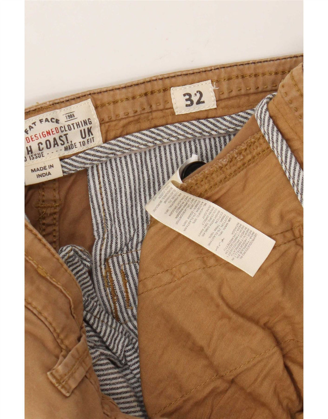 Fat Face Short Cargo Homme W32 Coton Marron Moyen