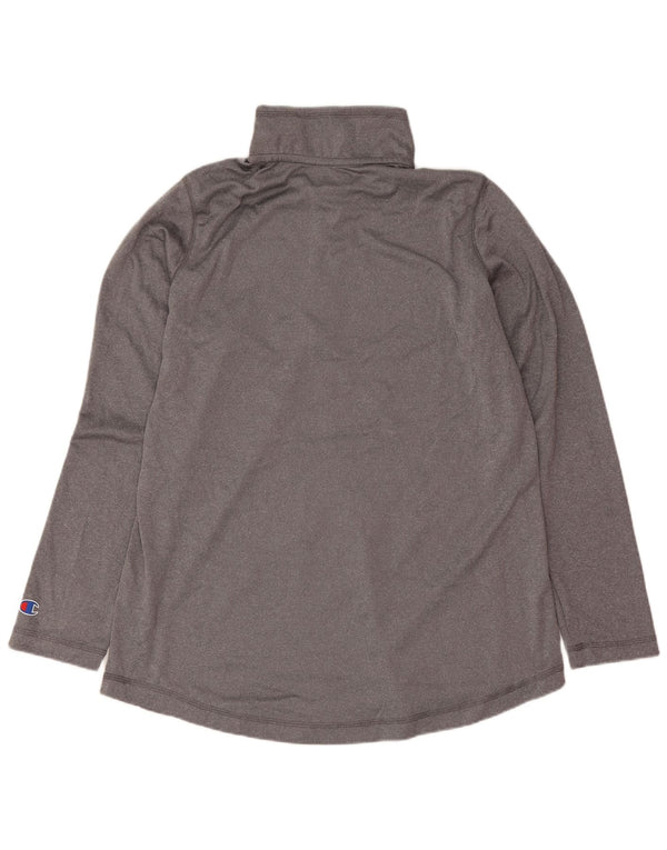 Champion Haut Graphique à Manches Longues pour Femmes UK 14 Grand Gris Moucheté Sports