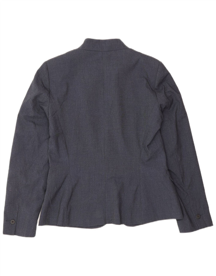 Zara Veste Blazer 1 Bouton Femme EU 38 Petit Bleu Marine Polyester