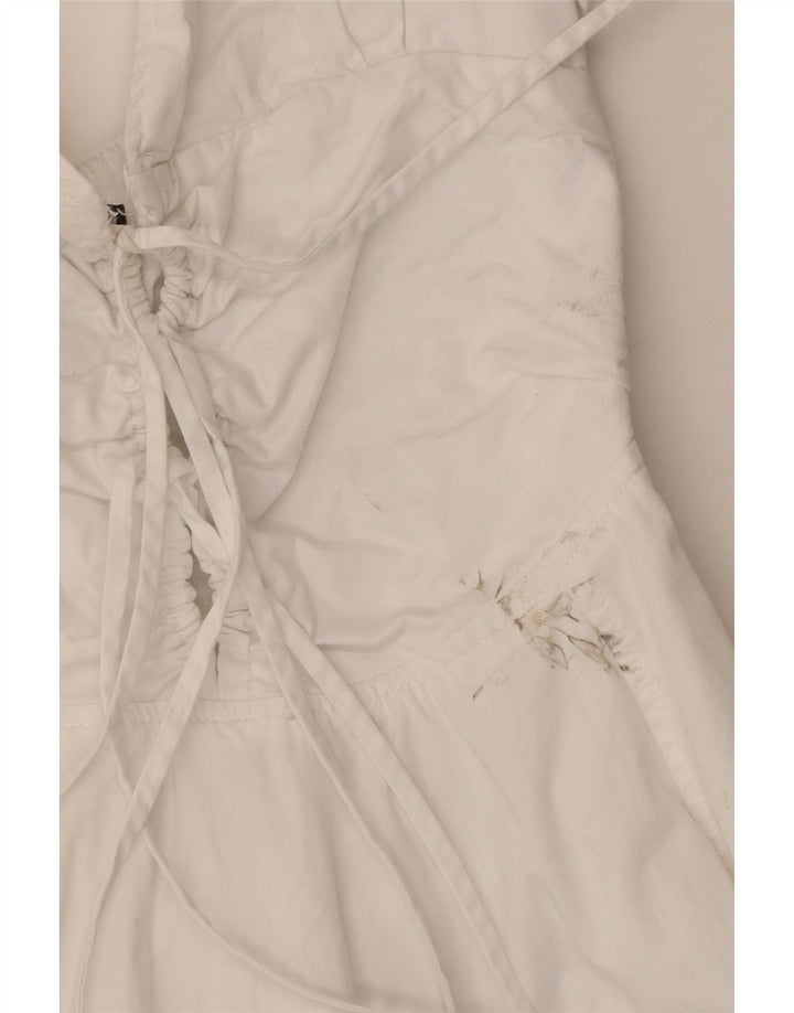 Zara Robe d'été pour femme UK 12 Medium Blanc