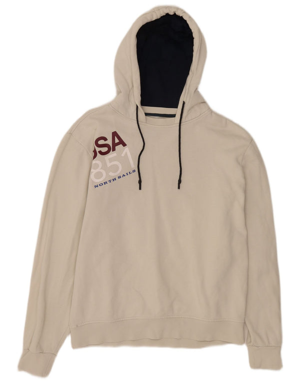 North Sails Pull à capuche graphique pour femme UK 20 2XL Coton blanc cassé