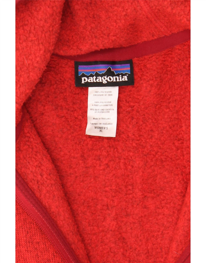 PATAGONIA Pull à capuche zippé pour femme UK 18 XL Rouge Polyester