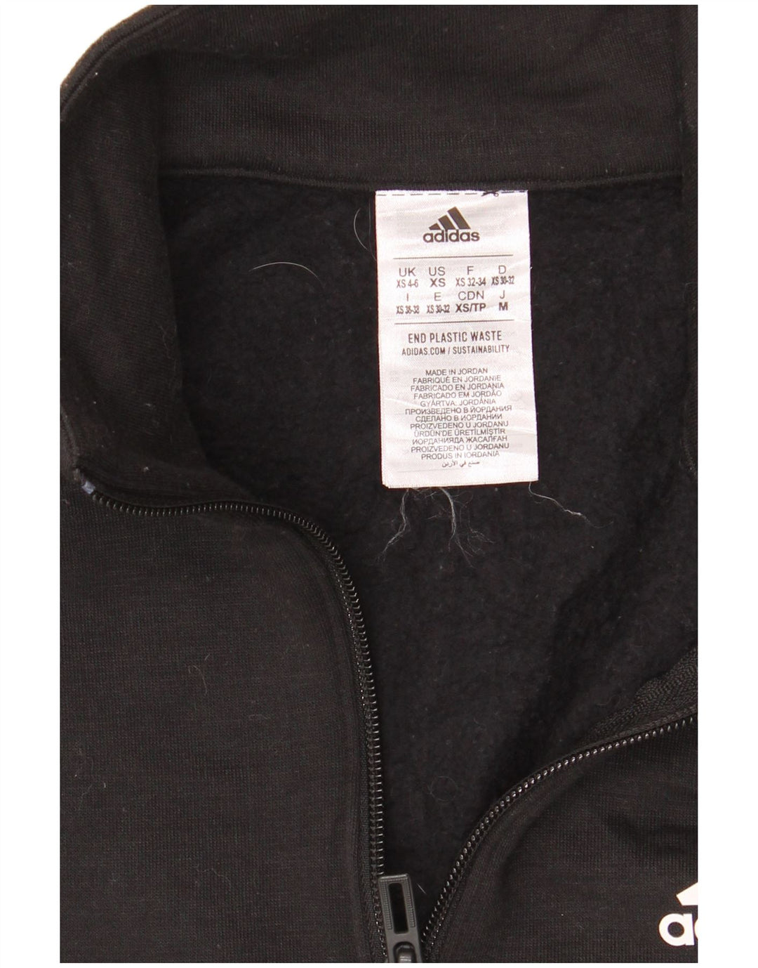 Adidas Femmes Crop Graphic Crop Sweatshirt Jumper UK 4/6 XS Noir Polyester