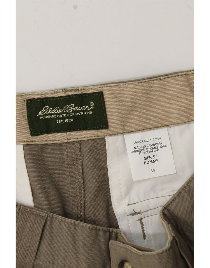EDDIE BAUER Short Cargo Homme W33 Coton Kaki Moyen