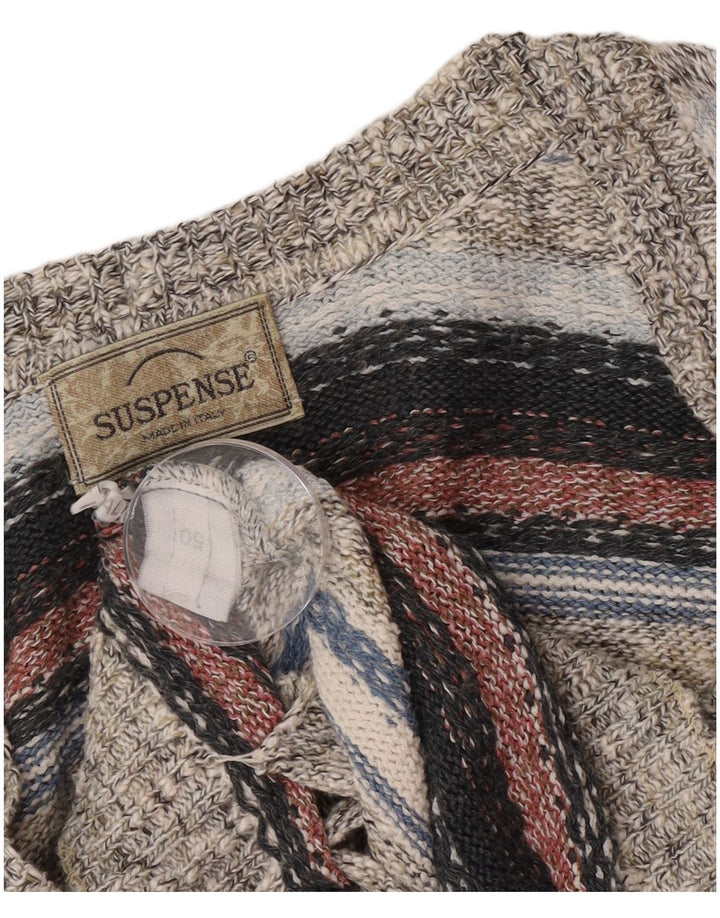 Suspence Pull Cardigan Homme IT 50 Medium Multicolore Rayé