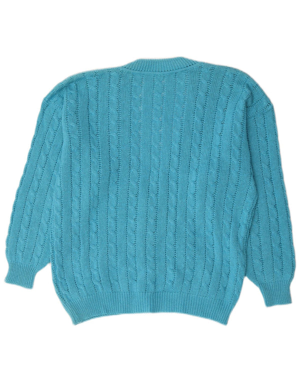 vintage Mens Cardigan Pull Grand Bleu