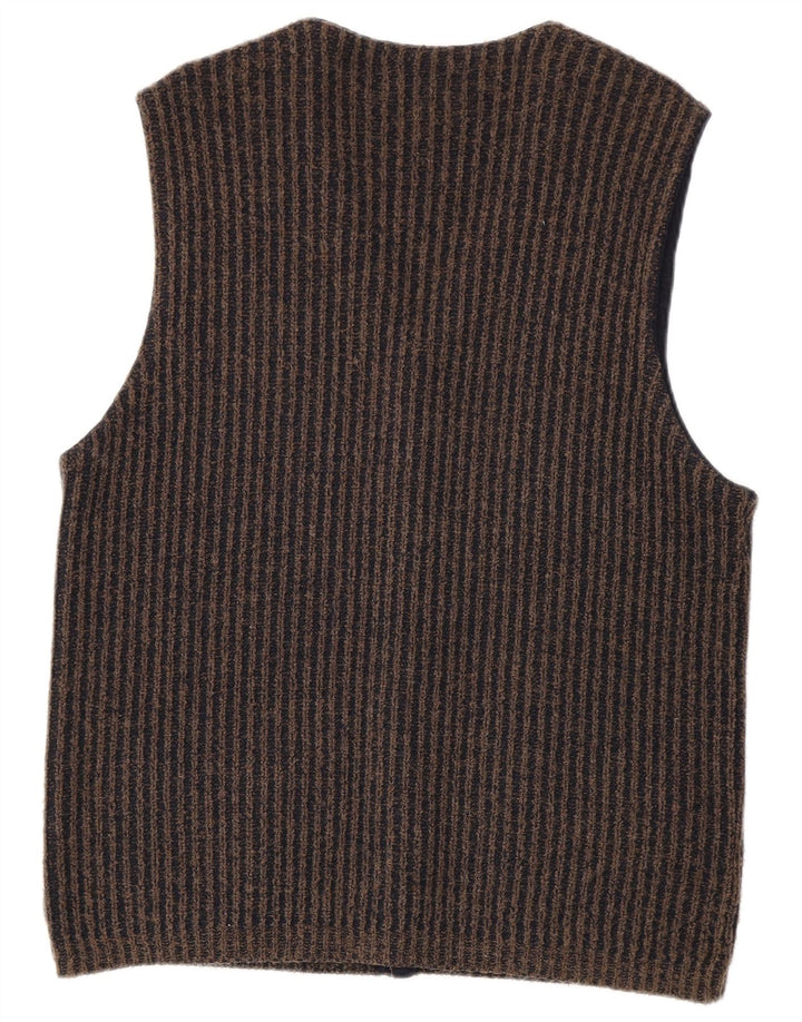 Commander Cardigan sans manches pour homme IT 50 en laine rayée gris moyen