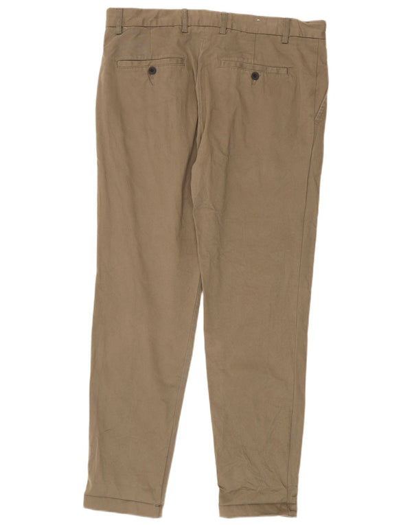 Zara Pantalon Chino Slim Homme EU 44 Large W34 L30 Coton Beige