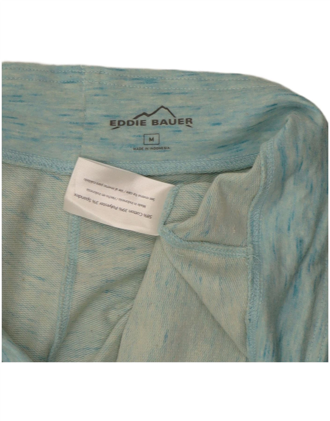 EDDIE BAUER Short de Sport Homme Bleu Moyen Coton Chiné