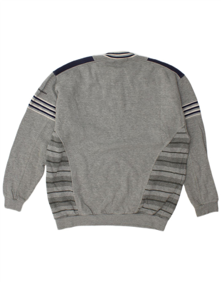 Sergio Tacchini Sweat-shirt à col zippé pour homme XL Gris Colorblock
