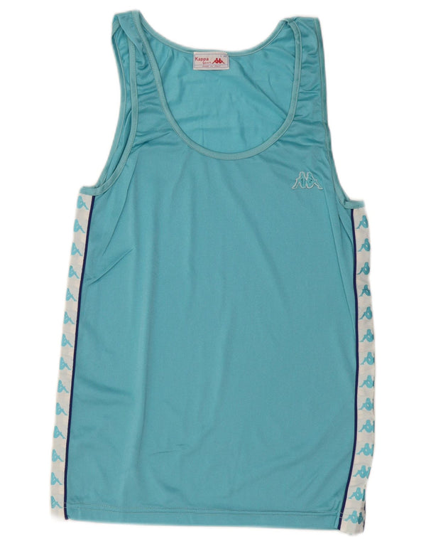 KAPPA Mens Graphic Vest Top IT 46 Small Blue Colourblock Polyamide