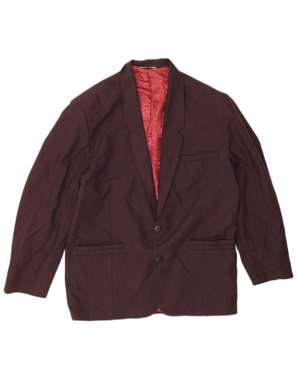 Wampum Veste blazer à 2 boutons pour homme UK 38 Viscose bordeaux moyen