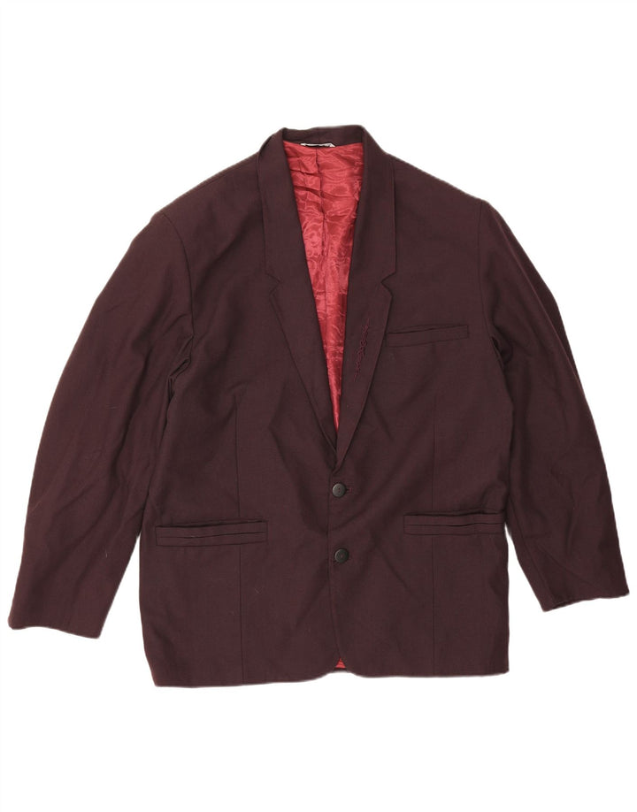 Wampum Veste blazer à 2 boutons pour homme UK 38 Viscose bordeaux moyen