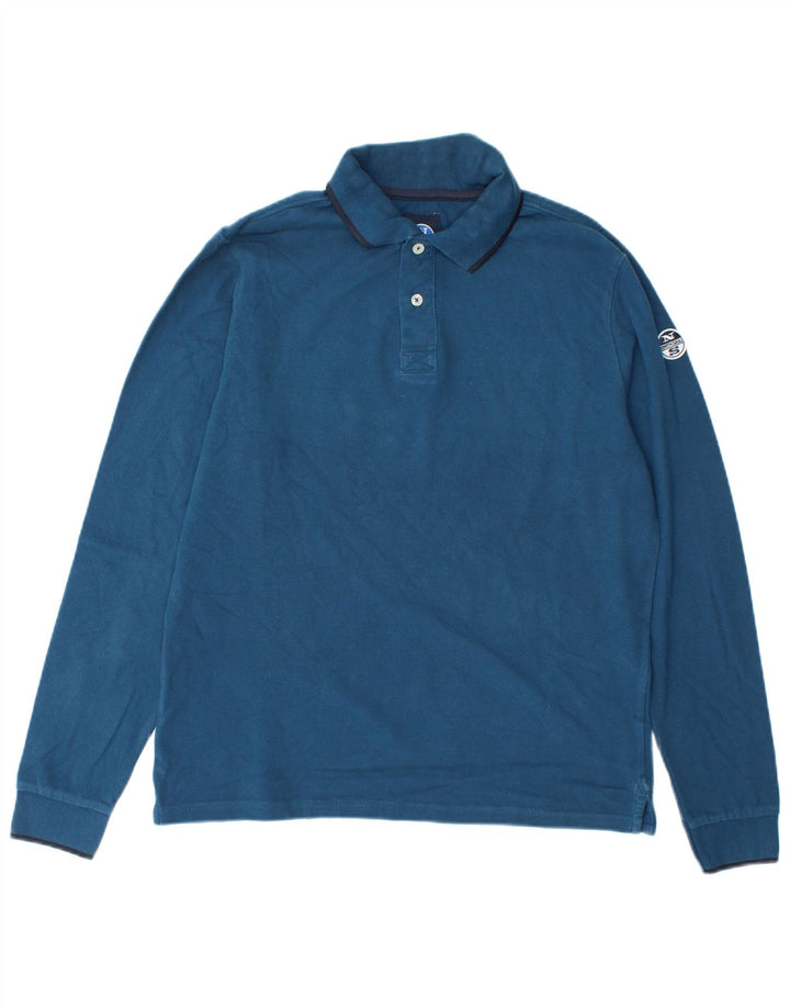 North Sails Polo à manches longues pour homme Small Bleu marine