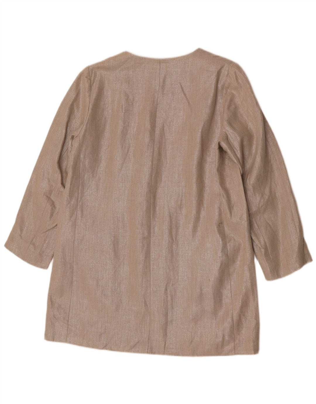 Zara Veste Blazer Ouverte Femme UK 14 Lin Beige Moyen
