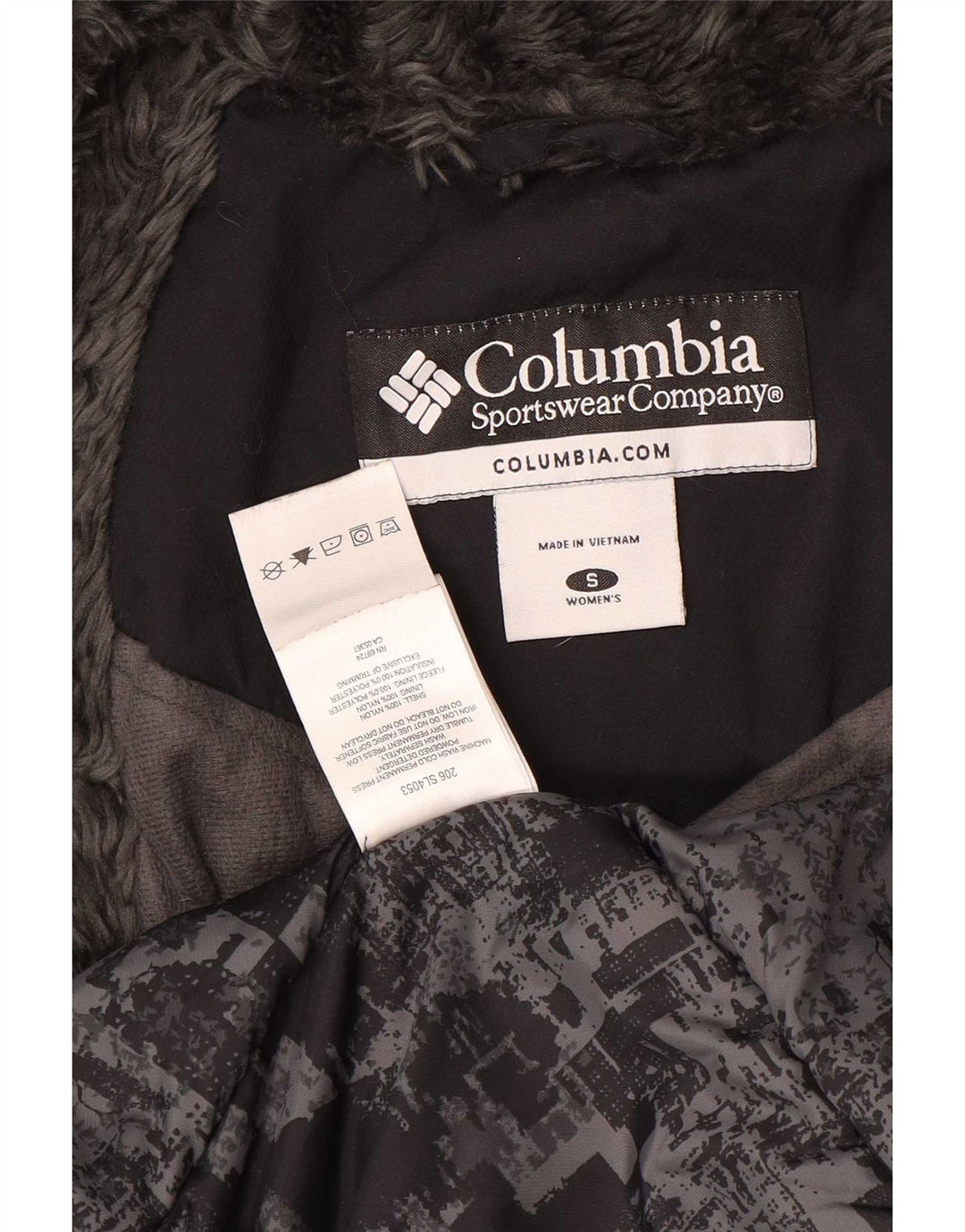 Columbia Veste matelassée à capuche pour femme UK 10 Small Noir Nylon
