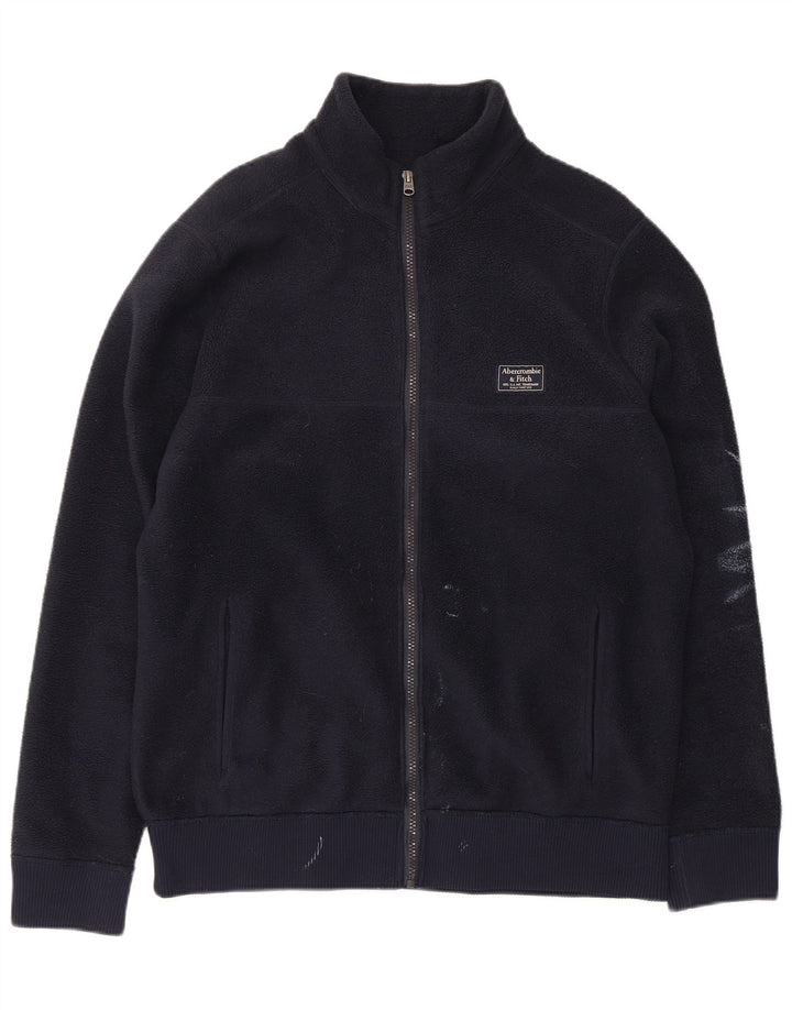 Abercrombie & Fitch Veste polaire pour homme UK 38 Bleu marine moyen Polyester