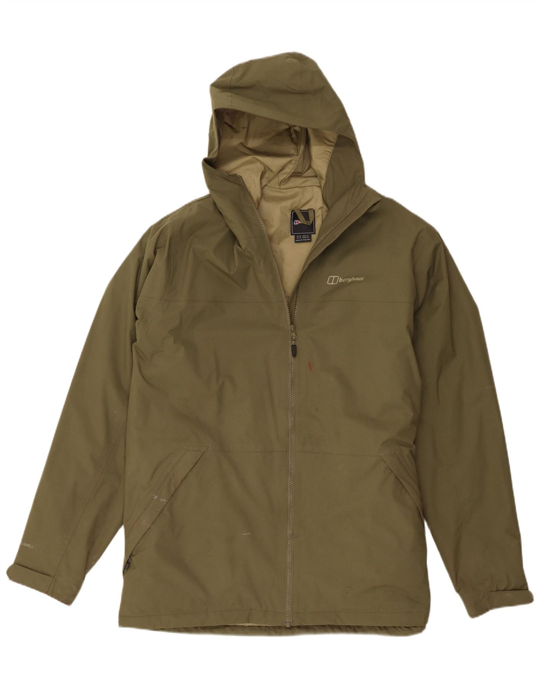 Berghaus Veste de pluie à capuche pour homme UK 42 XL Kaki Polyamide