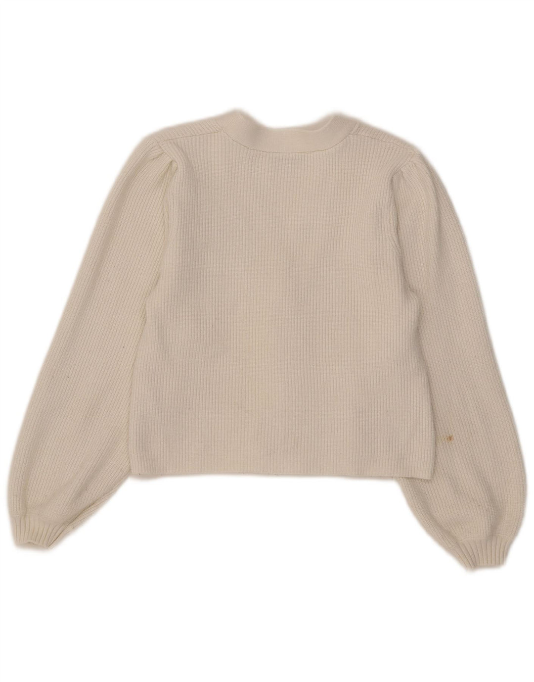 Zara Womens Crop Cardigan Pull UK 12 Moyen Blanc Viscose