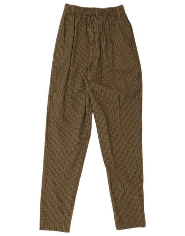 Marks & Spencer Pantalon Chino Femme UK 10 Small W24 L31 Marron à Carreaux