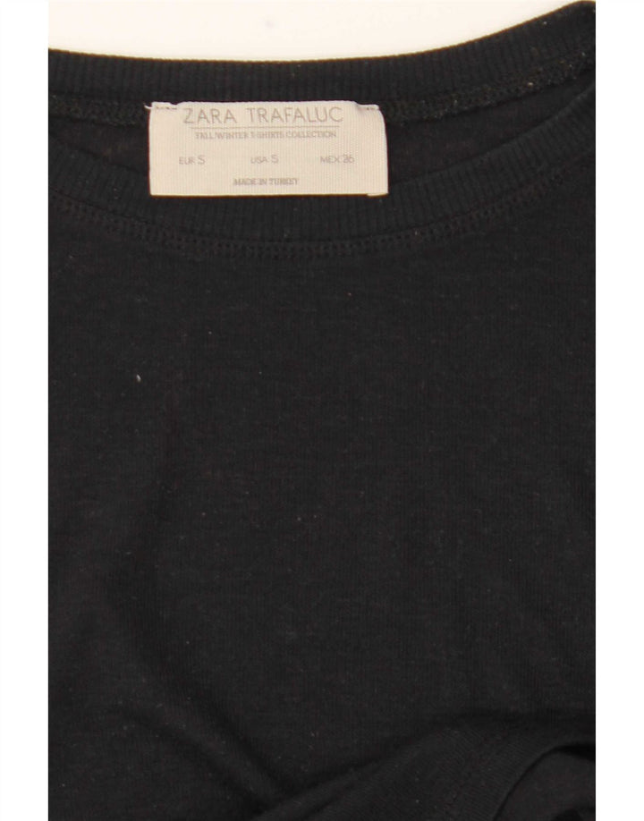 Zara Femme Top Manches Longues UK 10 Petit Noir
