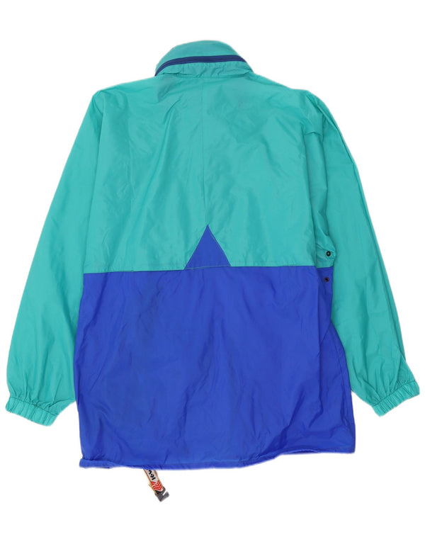 K-Way Mens Hooded Rain Jacket UK 38 Medium Green Colourblock Polyamide
