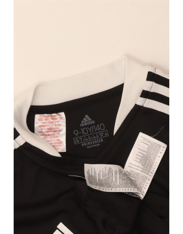 ADIDAS Boys Aeroready T-Shirt Top 9-10 Years Black Polyester