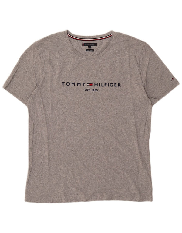 Tommy Hilfiger T-shirt graphique pour homme 2XL Gris Coton