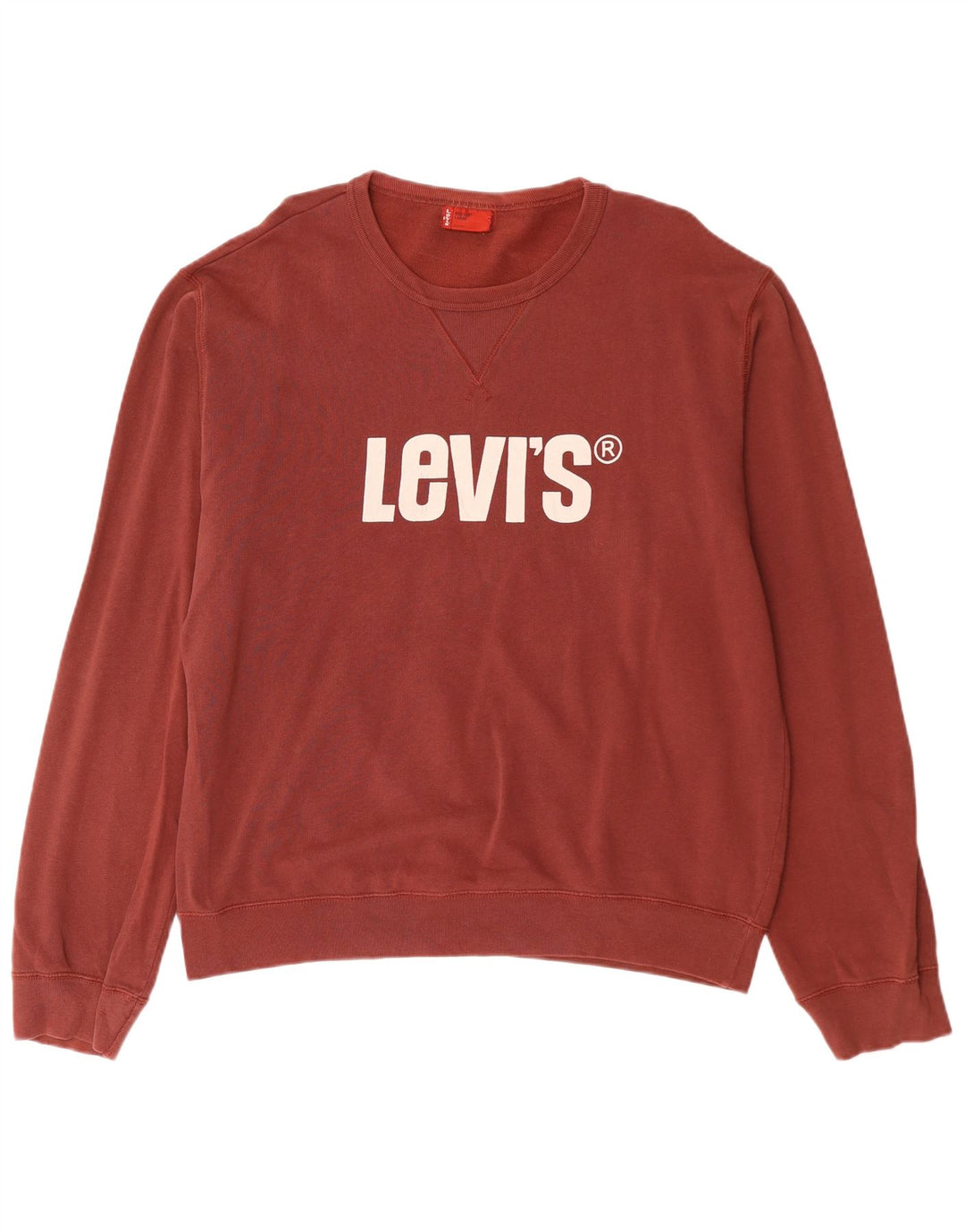 Levi's Graphic Sweatshirt Jumper Large Homme Bordeaux Coton