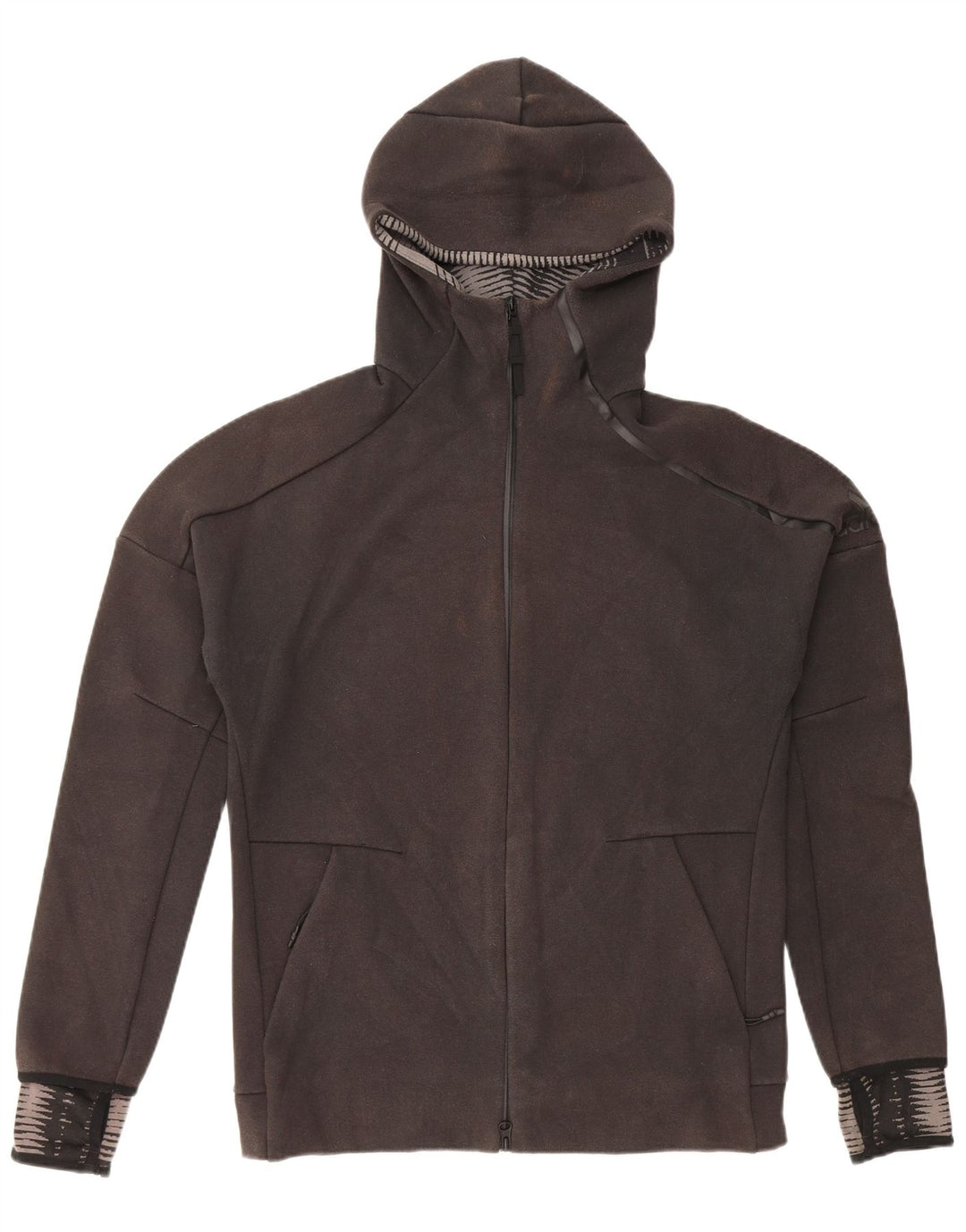 ADIDAS Pull à capuche zippé pour homme en coton noir moyen