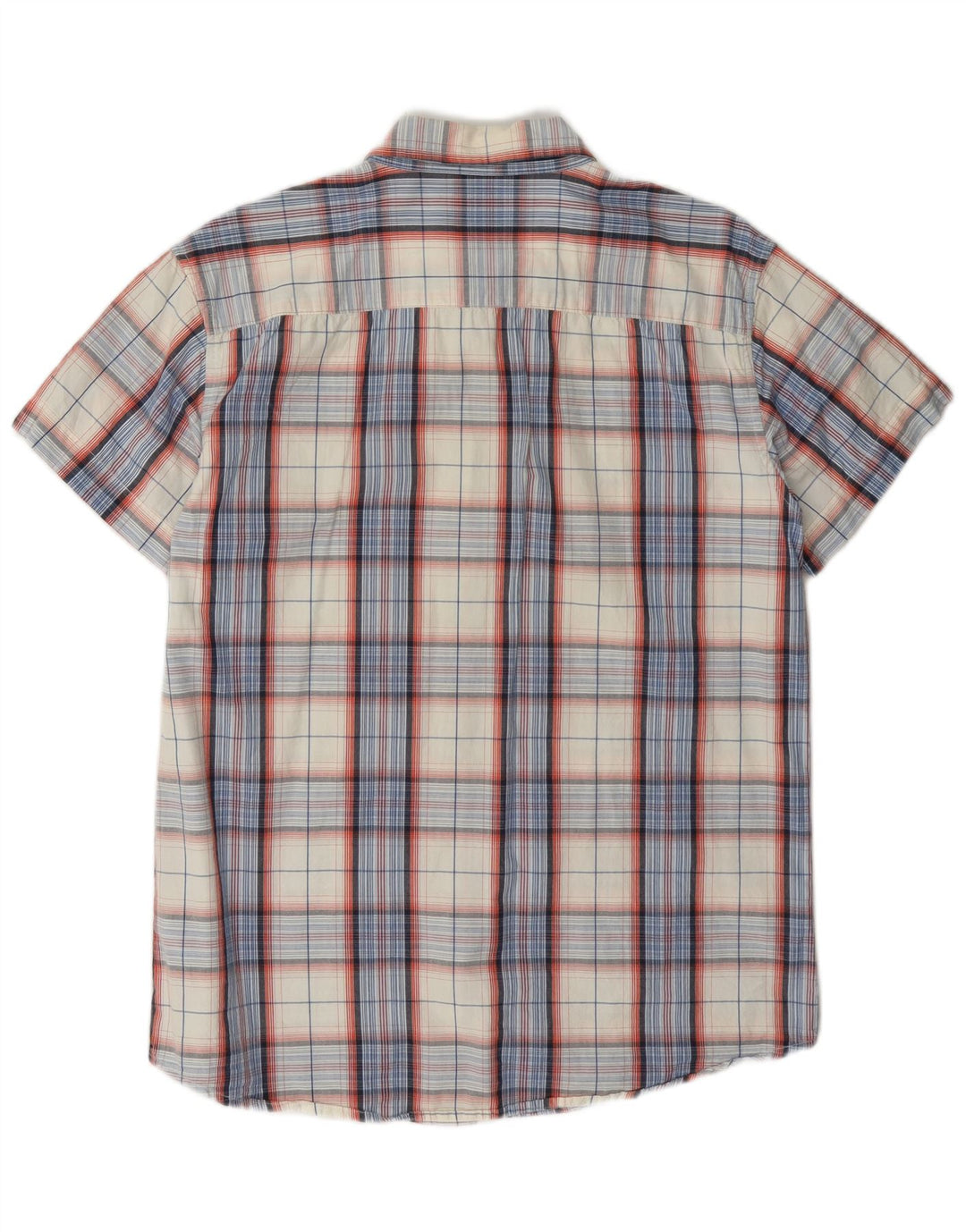 Wrangler Chemise à manches courtes pour homme Coupe régulière en coton à carreaux blanc cassé