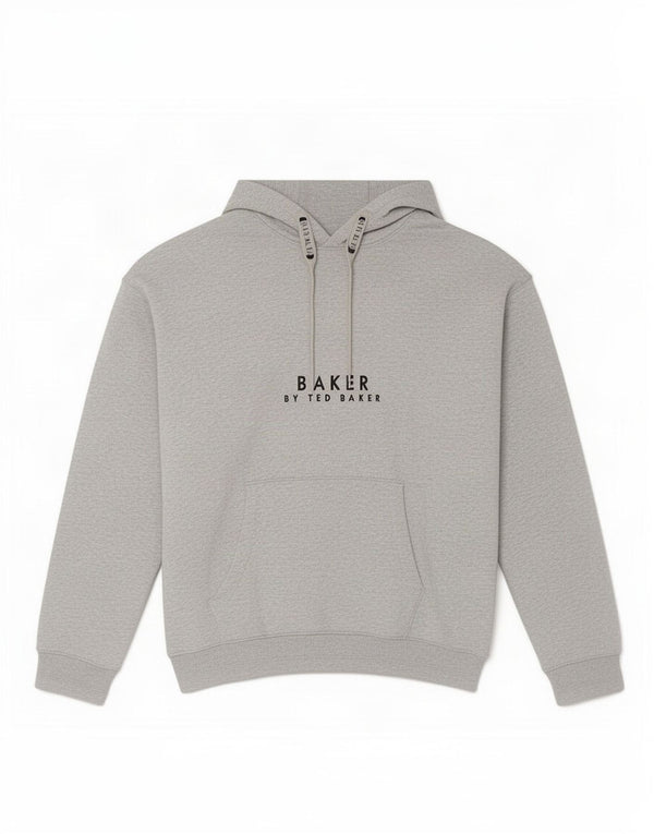 Ted Baker Pull à capuche graphique pour garçon 12-13 ans Gris chiné en coton