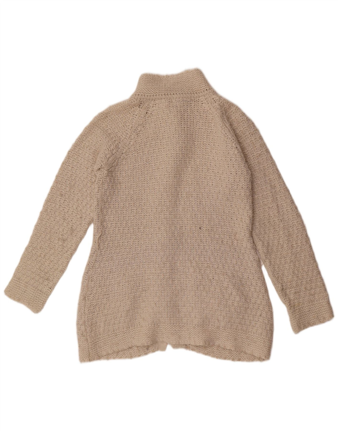 Zara Cardigan Femme Pull UK 14 Grand Acrylique Blanc