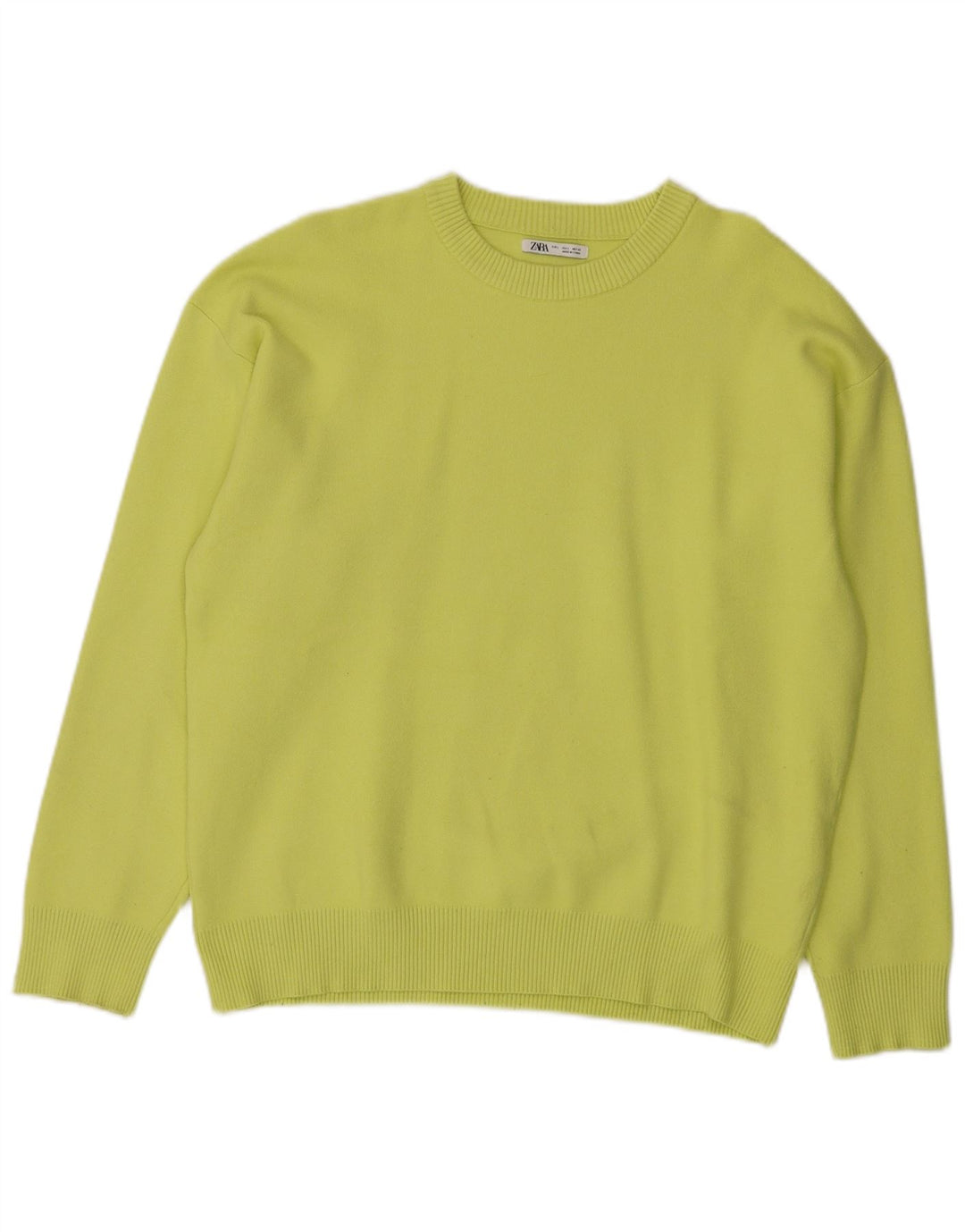Zara Homme Pull Col Bateau Large Vert Viscose