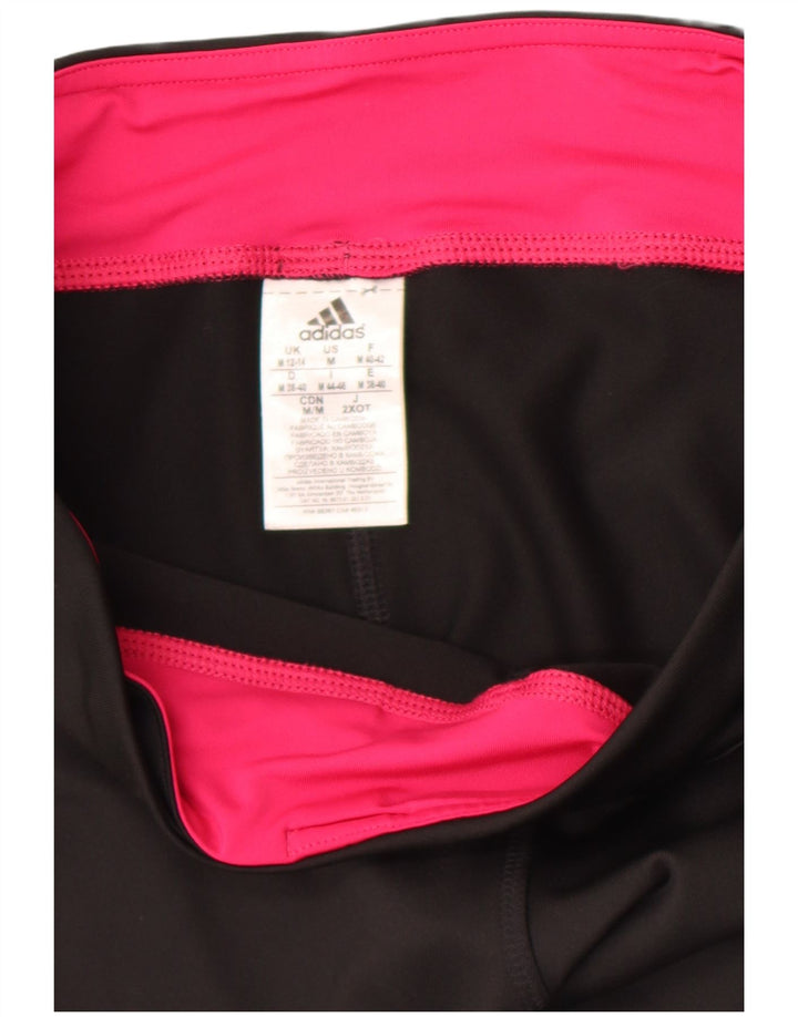 Adidas Femmes Climalite Capri Leggings UK 12/14 Moyen Noir Polyester