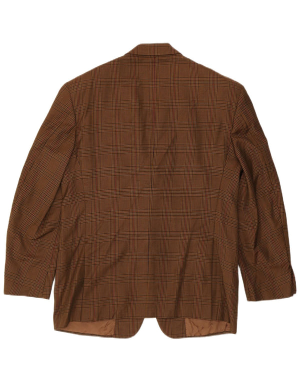 Trussardi Veste Blazer 2 Boutons Homme IT 52 XL Pied De Poule Marron