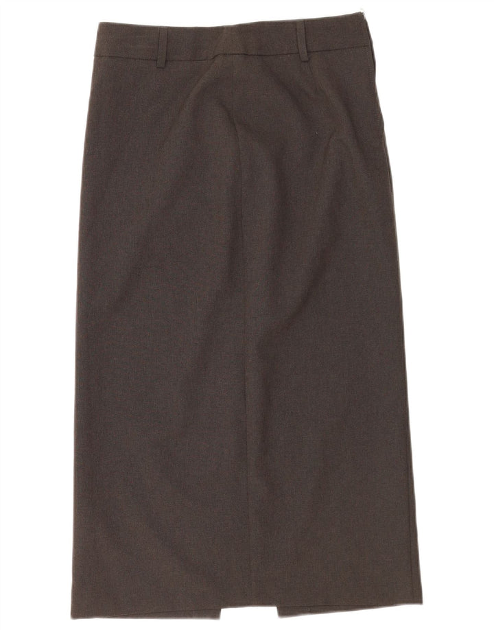 Benetton Jupe Droite Midi Femme IT 40 Small W26 Gris Polyester