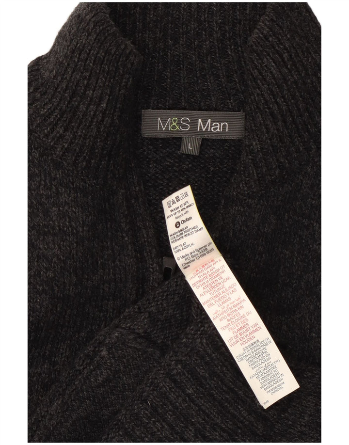 Marks & Spencer Pull Cardigan Homme Grand Gris Acrylique