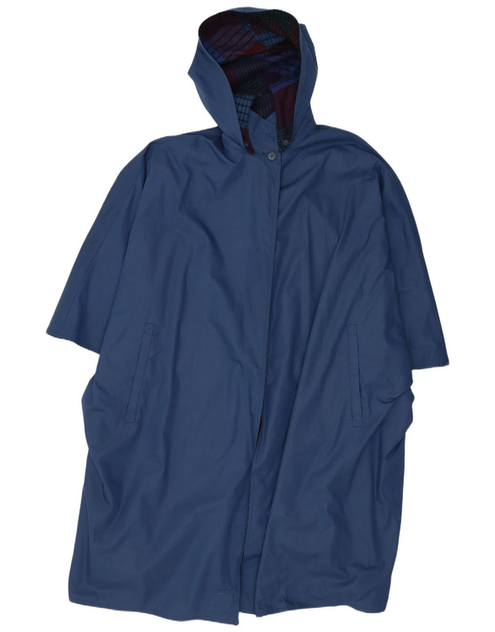 manteau poncho à capuche femme vintage IT 48 XL Bleu Marine