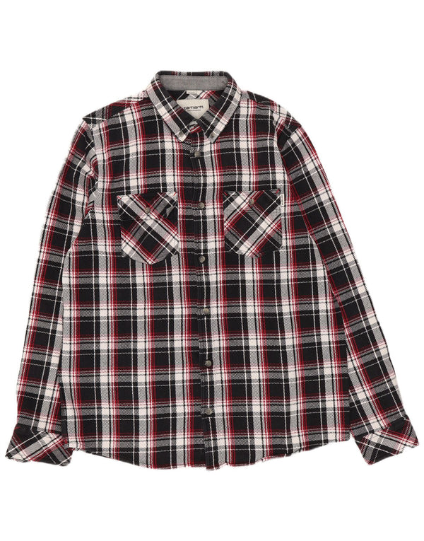Carhartt Chemise en flanelle coupe régulière pour homme Worker Wear Grand carreaux noirs