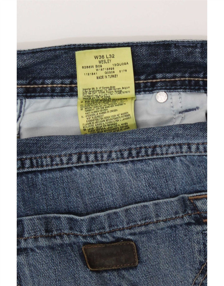 Wrangler Jean droit Wesley Regular W36 L32 pour homme en coton bleu