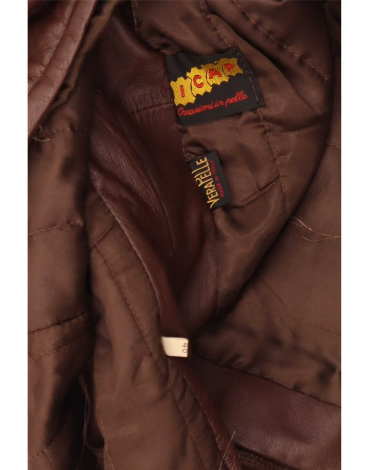 veste en cuir homme vintage IT 46 Petit Marron