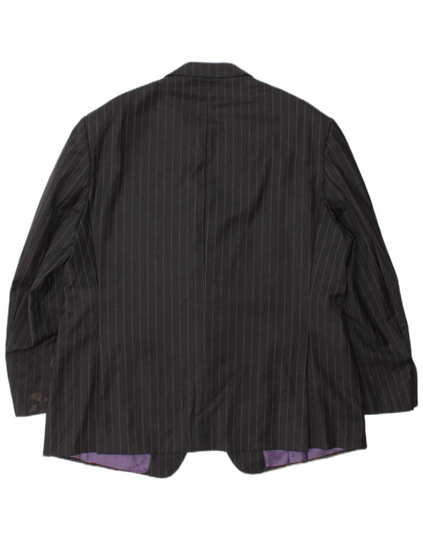 Marks & Spencer Veste blazer à 2 boutons pour homme UK 44 XL en laine à fines rayures gris