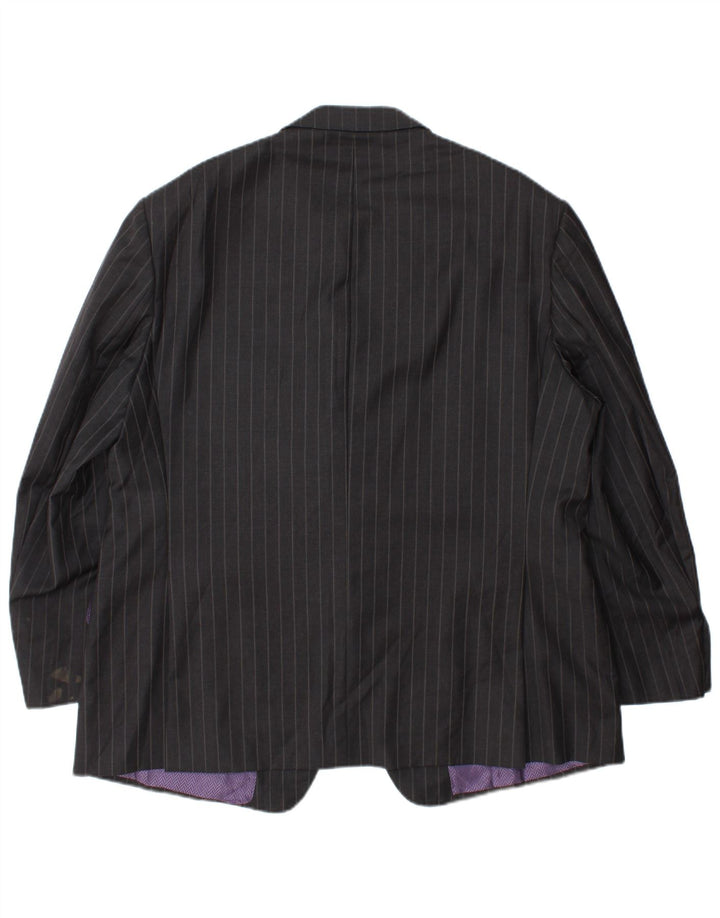 Marks & Spencer Veste blazer à 2 boutons pour homme UK 44 XL en laine à fines rayures gris