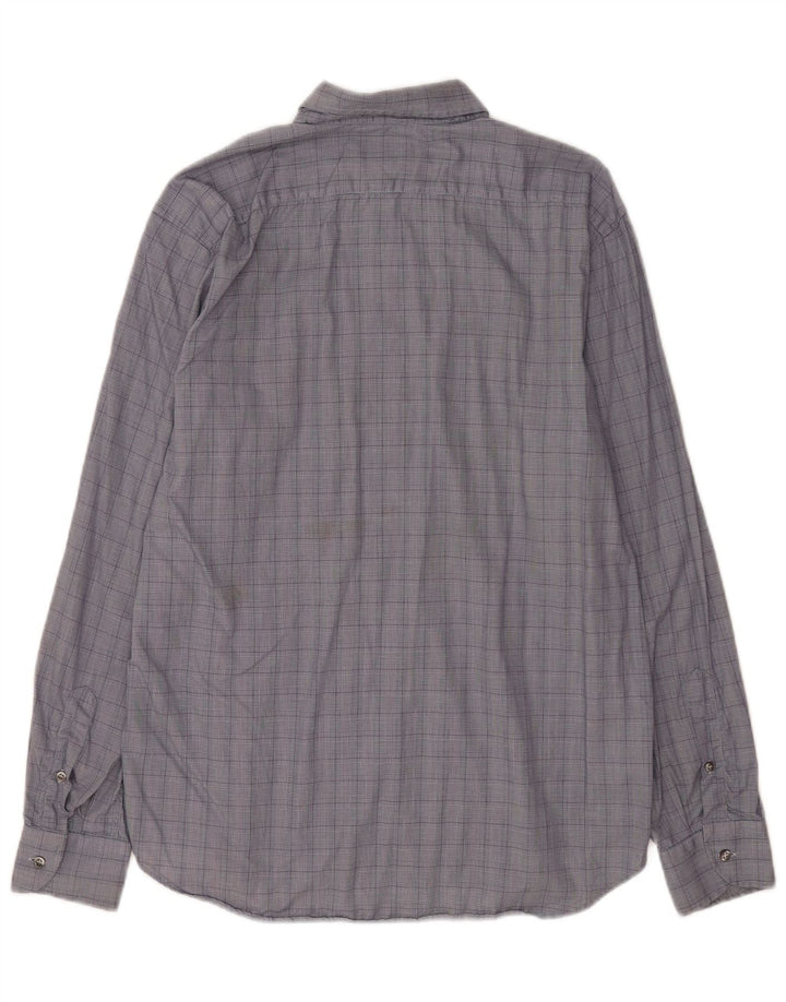 Roccobarocco Chemise Homme Taille 42 16 1/2 Grand Coton à Carreaux Bleu
