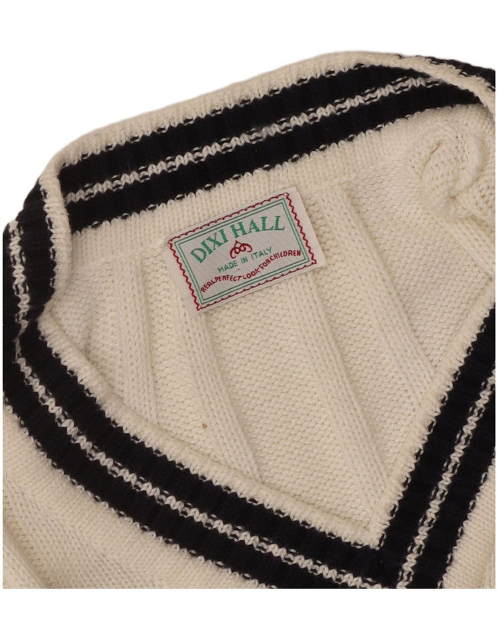 vintage Womens Vest Débardeur UK 14 Moyen Blanc