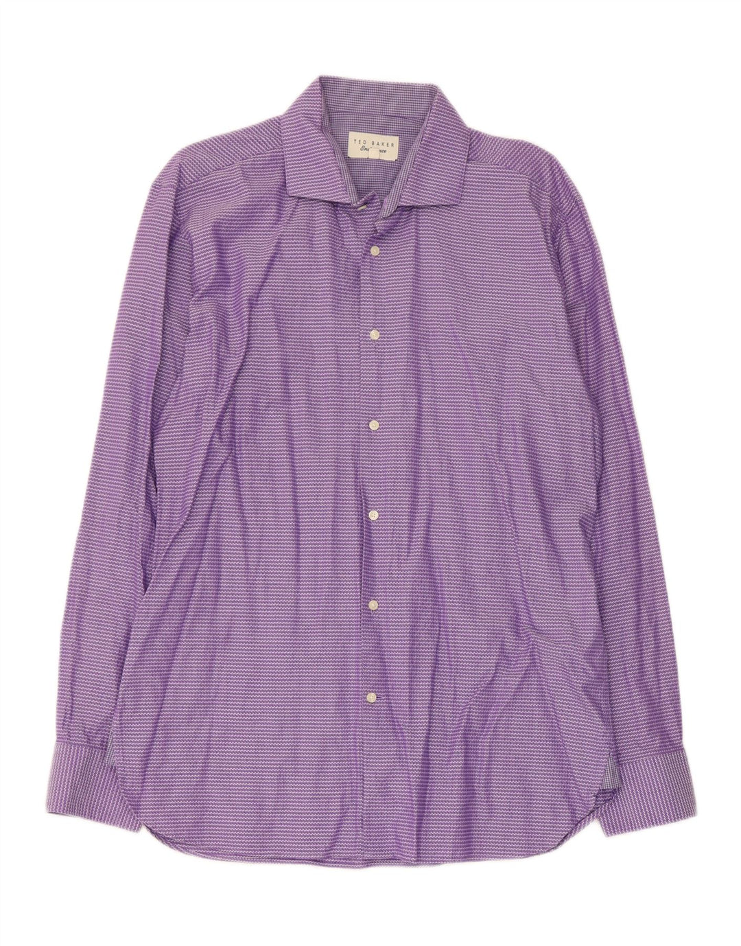 Ted Baker Chemise Homme Taille 16 Grand Coton Rayé Violet