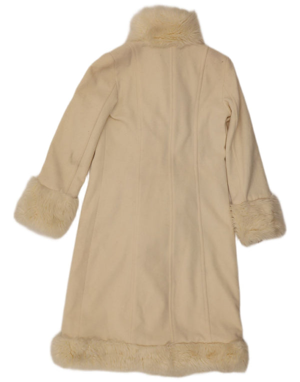 Zara Femme Pardessus UK 10 Petite Laine Beige